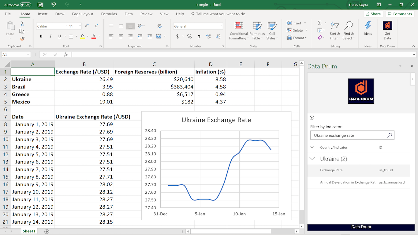 Data Drum Microsoft Excel Add In - 